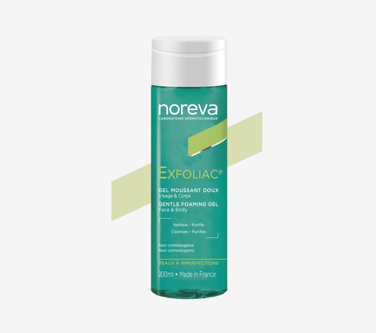 Noreva_Produit_Exfoliac_Gelmoussantdoux 200ml_Carroussel1_1512x1340