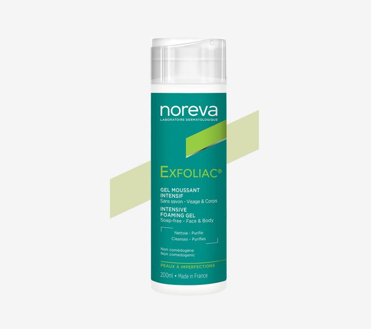 Noreva_Produit_Exfoliac_Gelmoussantintensif 200ml_Carroussel1_1512x1340